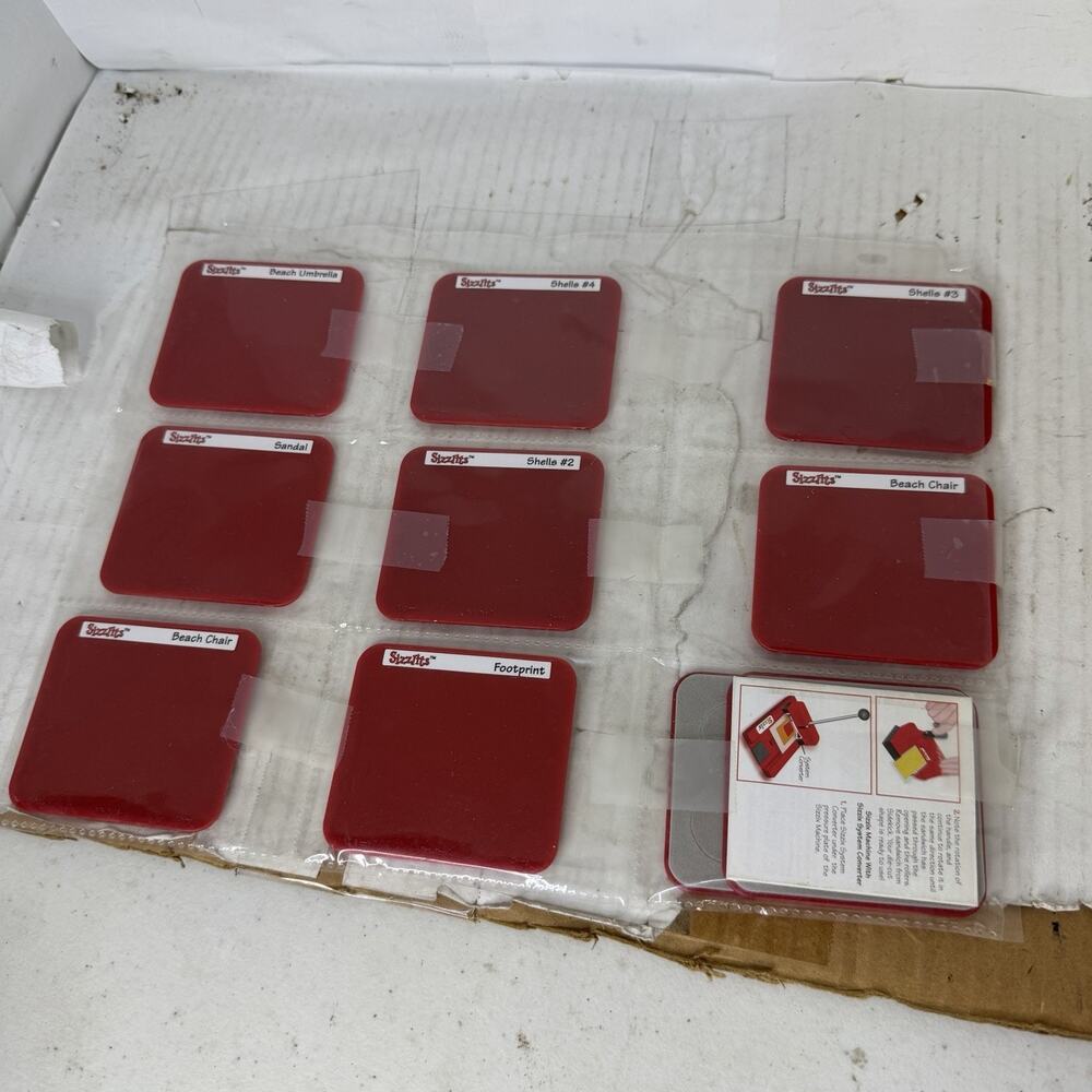 Lot Of 10 Sizzlits Dies Sizzix Assorted Used In Storage Bag As Pictured